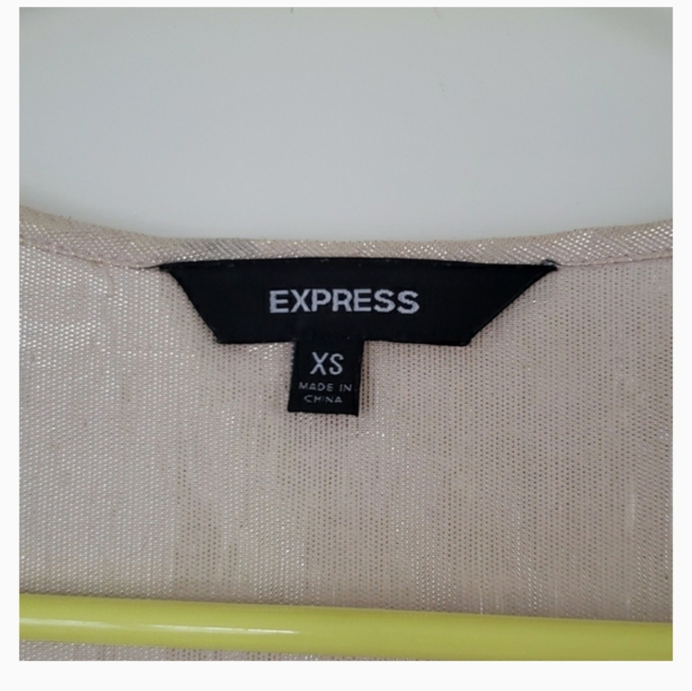 Express Pink Shimmer Ruffle Top - Picture 3 of 3